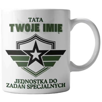 Kubek Biały Tata Jednostka do zadań specjalnych (personalizacja)