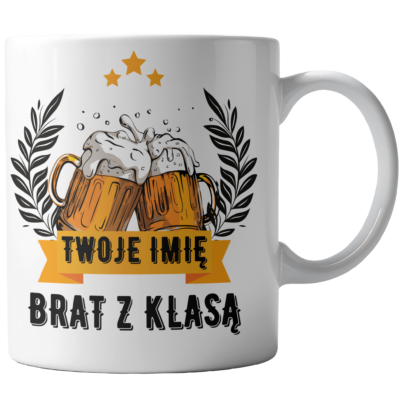 Kubek Biały Brat z klasą (personalizacja)