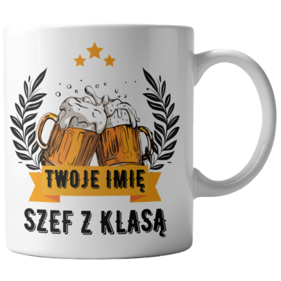 Kubek Biały Szef z klasą (personalizacja)