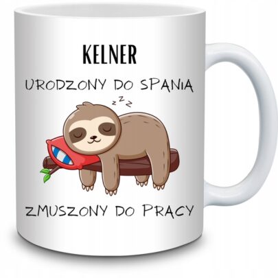 KUBEK KELNER URODZONY DO SPANIA ZMUSZONY PRACY na Prezent dla Kelnera