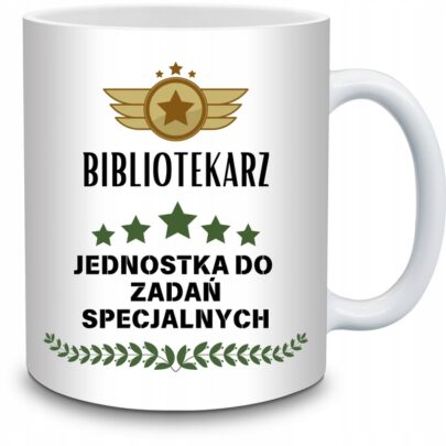 KUBEK BIBLIOTEKARZ JEDNOSTKA DO ZADAŃ SPECJALNYCH na Prezent dla Bibliotekarza