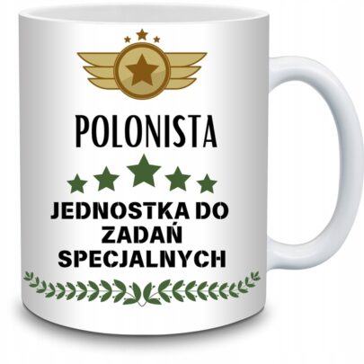 KUBEK POLONISTA JEDNOSTKA DO ZADAŃ SPECJALNYCH na Prezent dla Polonisty